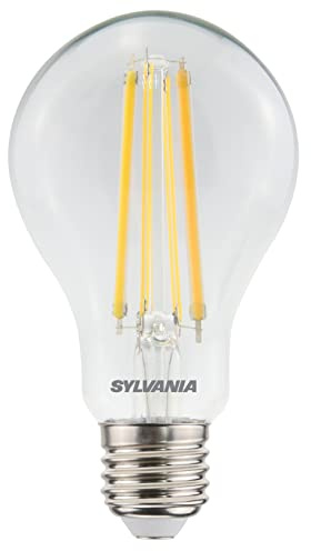 SYLVANIA LED-Lampe, E27 Sockel, 1521 Lumen, Homelight (2700 Kelvin), 11 Watt Leistung, 15000h Lebensdauer, 60mm Durchmesser, 108mm Länge, Klarer Birnen Kolben, 1er Pack