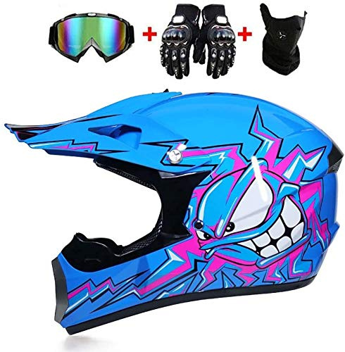JWKJ Casco de Motocross, Casco Cruzado de Motocicleta, Cara Completa, niños, Adultos, Bicicleta, Enduro, Descenso, MTB, BMX, Todoterreno, ATV, Casco (Size : Large)