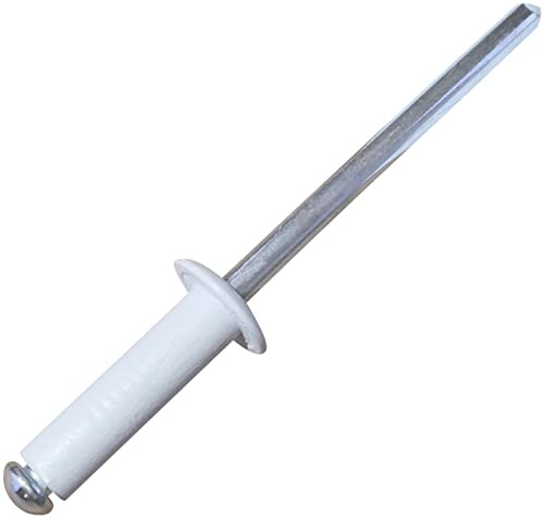 AERZETIX - C57118 - Satz von 50 Blindnieten blindniet Ø4x14 mm weiß RAL 9010 - aus stahl aluminium - popnieten mit bruchfest stange - montage von metallteilen