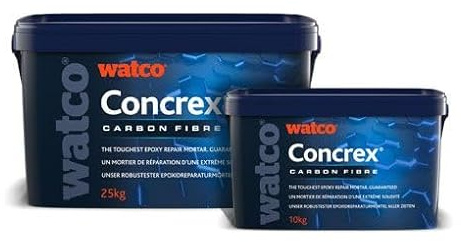 Watco Concrex® Carbon Fibre, Mortier de Réparation à Base de Résine Époxy, Céramique et Fibres de Carbone (10 kg)