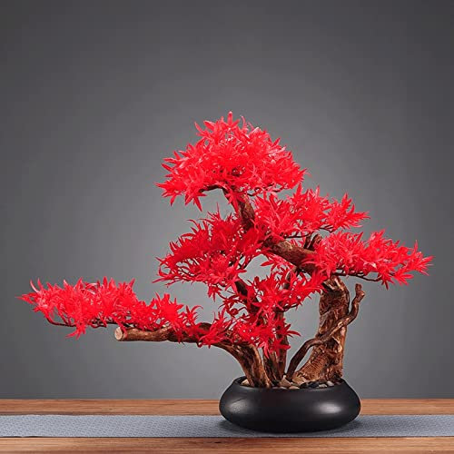 FAMoUsGoods Handmade Artificial Bonsai Tree, Fake Potted Plant Desk Decor, Small Indoor Bonsai For Home, Office, Bathroom Decor For Home Decoration Fake Plant