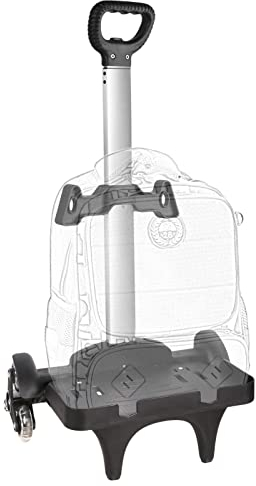 Amythe Trolley für Schulrucksack, Rucksackwagen Aluminiumlegierung Klappwagen Schultasche Reisegepäck Trolley für Kinder, 6 Räder mit Kantenschutz