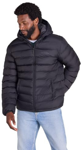 Mountain Warehouse Seasons Mens Puffer Padded Jacket | Water Resistant Fur-Lined Rain Coat with Hood, Lightweight & Fleece-Lined Insulated for Warmth & Comfort, for Everyday Wear