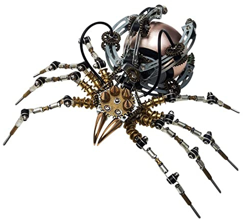 Metalkitor Steampunk Spinne Bluetooth Lautsprecher - 3D Metall Puzzle mit 512 Teilen, DIY Montagesatz für Kinder und Erwachsene - Gehirnaufgaben Schreibtisch Ornament