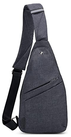 VARLIVOO Ultra-léger Sling Bag Homme Sac de Poitrine Sac à Bandoulière Sac d'Epaule Sport Sacoche Bandouliere Antivol Sling Sac à Dos Crossbody Bag de Voyage Loisir Imperméable Polyester Noir
