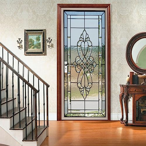 A.Monamour Türtapete Selbstklebend Türfolie Türposter 3D Buntglas Haustür Vinyl Folie Türdeko Tapete Wandbild Türaufkleber Türtattoo 95x215cm