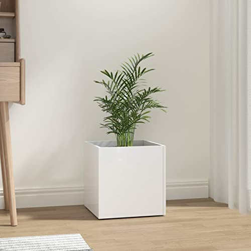 ZEYUAN Pflanzgefäß Hochglanz-Weiß 40x40x40 cm Holzwerkstoff Blumentopf, Kräutertopf, übertopf, Flower Pots, Anzuchttöpfe, Pflanzkübel, Tomaten Kübel, 808798