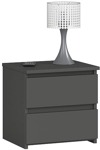 AKORD | Kommode Set 2 Schubladen Sideboard Mehrzweckschrank Schrank | Schreibtisch | ecktisch | Eck Schreibtisch für Home Office | Einfache Montage | 40x40x35 | Graphitgrau