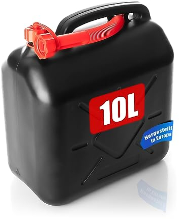 BigDean Benzinkanister 10L mit flexiblem Ausgießer - Kraftstoffkanister für Benzin & Diesel - UN-Zulassung handlicher Kanister Dieselkanister Reservekanister - Made in Europa