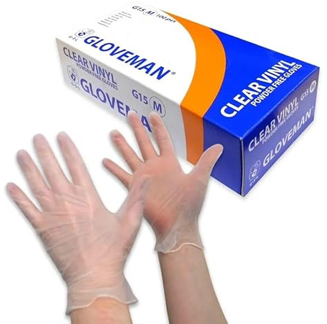 100 Disposable Clear Vinyl Gloves | Powder Free | Latex Free | Strong & None Sterile Cooking Kitchen Cleaning Saftey Multipurpose Strong Extra Large