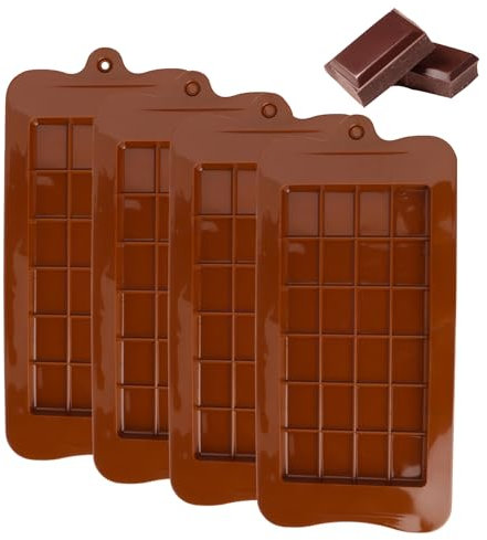 4 Pezzi Stampi In Silicone, Cioccolato Dubai, Stampo Cioccolato Tavoletta, Stampi in Silicone per Dolci, Senza Bpa, Cioccolato, Torta, Gelato