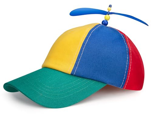 Sombrero de Hélice, Gorra de Beisbol de Helicóptero Colorido, Divertida Payaso Gorras Deportivas Verano Transpirable Fiestas, Adecuado para Adultos Y Niños, Tamaño Ajustable 56-60cm
