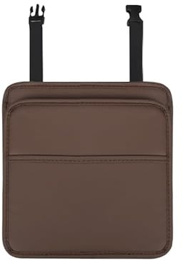 QIUPFGUT Auto Organizer, Wagen Rücksitz Organizer Aufbewahrungstasche, Auto-Mülleimer mit verstellbarem Schnallenriemen, Hochwertige Leder Autositz Organizer, Universeller Rücksitz Organizer