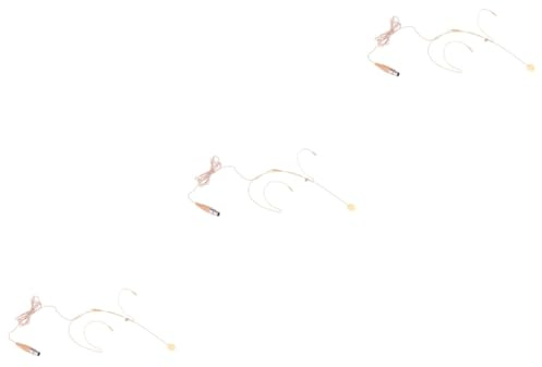 UPKOCH 3st Kondensatormikrofon Gesangsmikrofon Headset- Kabelgebundenes Tragbares Am Kopf Montiertes Profi- Für Sprachverstärker Beige