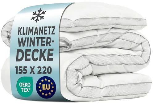LILENO HOME Winterdecke 155x220 cm [1er Set] mit CoolComfort Klimanetz | extra weiche Bettdecke 155x220 cm als Steppdecke - als warme Winter Decke - kochfest bis 95°C