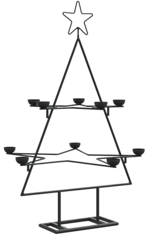 vidaXL Metall-Weihnachtsbaum zum Dekorieren Schwarz 75 cm
