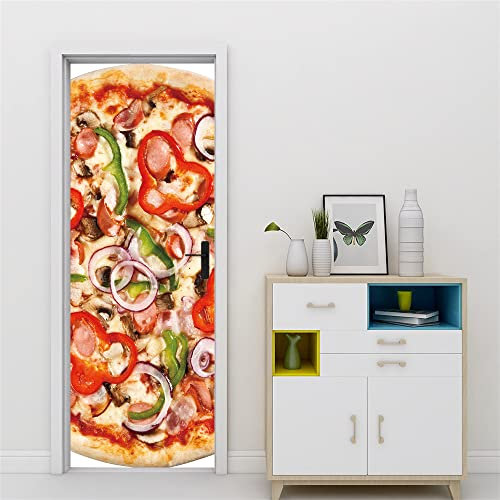 3D Türtapete Türaufkleber Selbstklebend 80x200 Türfolie Poster Fototapete Türbilder Türtattoos Wasserdichte Tür Stickers für Kinderzimmer Wohnzimmer Badezimmer Lebensmittel