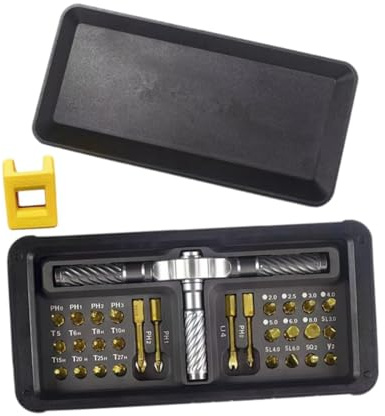 Ratchet Screwdriver Set 30 in 1 Bit Tip with Storage Box Magnetic Screwdriver Sets Bit DIY Screwdriver 30 in 1 Ratchet Set for Furniture Multipurpose DIY & Repair Tools