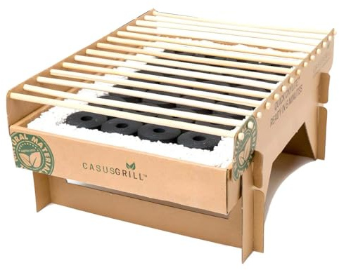 Öko Einweggrill Bio Grill Bambus Nachhaltig Rauchfrei 31x24 cm Campinggrill