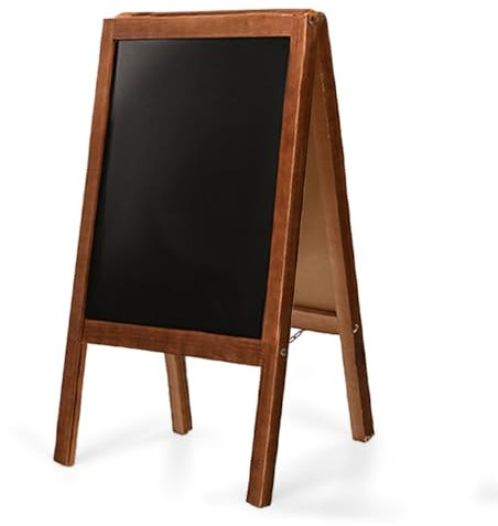 Kreidetafel Aufsteller aus Holz 50x90 cm – Kundenstopper beidseitig – Klappbarer Werbeaufsteller mit Tafel – Ideale Größe für Gastronomie, Einzelhandel und Events