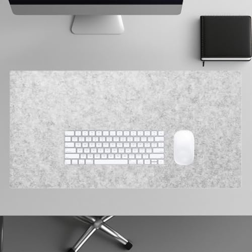 Filz-Schreibtischunterlage, groß, rutschfest, Computer-Tastatur, Maus, Schreibtischunterlage, Tischschutz, verschleißfeste Schreibtischunterlage für Zuhause, Büro, Arbeitszubehör (Hellgrau, 70 x 30 cm