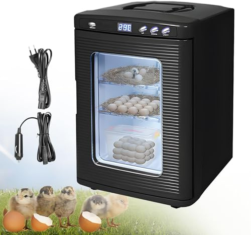EpyGnom Incubatrice per Uova di Rettili 25 Litri per la Schiusa di Uova di Tartarughe Serpenti Draghi Barbuti Gechi con Raffreddamento Riscaldamento Controllo della Temperatura 5℃-60℃ Black