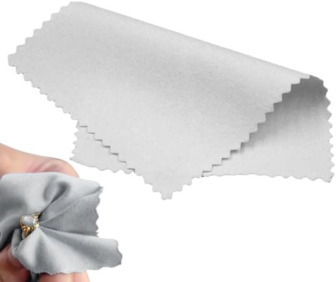 Tissu de polissage en argent - Nettoyer de bijoux, chiffon de nettoyage | Lingette en microfibre double face, grande serviette douce pour colliers, anneaux, bracelets, montres, soins d'argenterie,