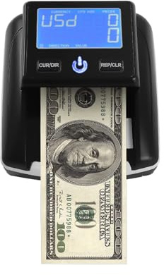 Testeur de billets de banque et machine à compter les billets de banque 2 en 1 – Détecteur de faux billets pour faux euros et dollars