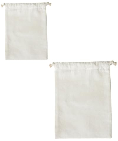 Uonlytech Lot de 2 Sachets de Farine Réutilisables en Coton et Lin, Grosse Capacité, Écologique, pour Rangement Ménager et Conservation du Riz, Cuisine et Courses Quotidiennes