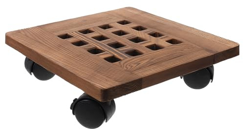 BCOATH Palet y Fácil de Mover Jardineras de Plástico con Ruedas Móviles para y Freno, Soporte Práctico Resistente para Macetas en Interiores y Exteriores