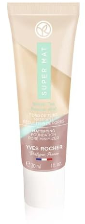 Yves Rocher SUPER MAT - Flüssige Foundation in Beige 200 - Kaschiert Unebenheiten - Langanhaltend 16h - Natürlicher Matter Teint - Hohe Deckkraft - 86% Pflegestoffe - 30ml