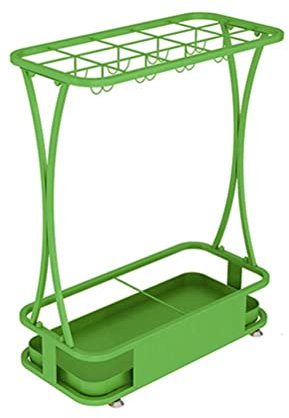 Regenschirmständer Rack,Schirmständer Hotel Schmiedeeisen mit großer Kapazität,Abnehmbares und Einfach zu Installierendes Regenschirm-Aufbewahrungsregal/Grün/15 Löcher