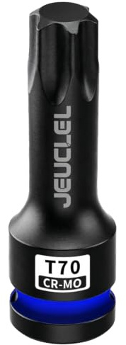 JEUCLEL Chiave a impatto Torx stella a 6 punti T70, presa Torx 1/2 pollice quadrata lunga 3 pollici, adattatore di cacciavite allungato in acciaio Cr-Mo.
