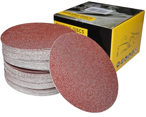 SACKORANGE 100 PCS 6 PSA Sanding Discs -20 Each of 60, 80, 120, 180, 240, Grit- 6 Inch Self Adhesive Stickyback Sandpaper Discs for DA Sander, Sand Automotive Car Paint, Woodworking Wood, Metal