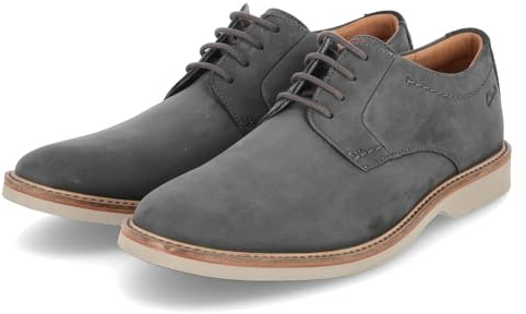Clarks Atticus LT Lace, Oxford Uomo, Dark Grey Nubuck, 41 EU