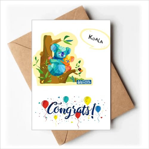 Australien Koala und Eukalypt Aquarell Hochzeitskarten Glückwunsch Gruß Umschläge