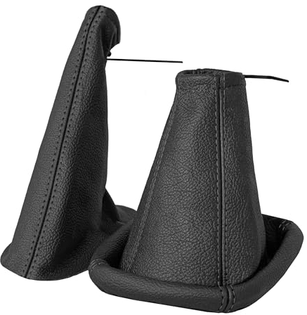 Funda palanca de cambios y Freno de mano - compatible para Opel Corsa B y Tigra A 1993-2000 - negro - de cuero auténtico - de marchas - para transmisión manual - (A0003-5)