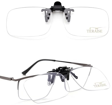 TERAISE Lunettes de lecture à clip,blocage de la lumière bleue,Loupe à clip ultra-légère pour hommes femmes lunettes,Loupes de lecture à clip pour(2.5X)