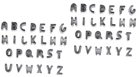 52 Stk buchstaben ausstecher backformen plötzchenausstecher tortendeko einschulung Marzipanformen plaetzchenformen Alphabet-Kuchenformen Alphabet-Ausstecher Metall Schimmel Keks