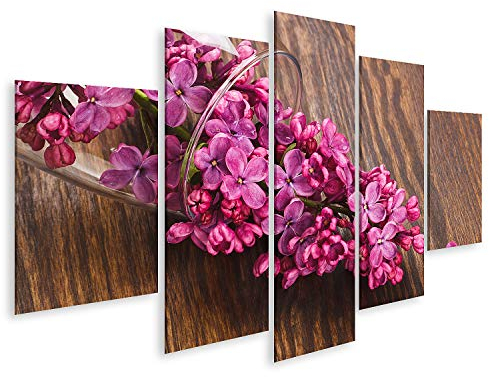 islandburner Prime Bild auf Leinwand Weinglas mit violettem Flieder Bilder Wandbilder Poster