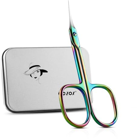 BEZOX Gebogene Nagel Hautschere – Präzisions-Maniküreschere, Nagelhautschneider, professionelle Nagelschere aus Edelstahl zur Nagelhautpflege, Nagelhautschneider