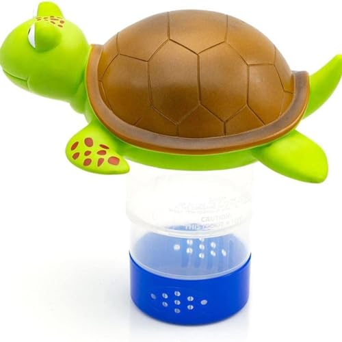 Float in Turtles, Pool Chlorine Float, Pool Dosing Float, Adjustable Pool Chlorine Tablets Float, Portable Chlorine Dispenser for Chlorine Tablets, Spa and Pool Water Clear