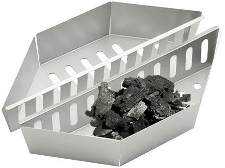 2 Pezzi Cestini Carbone, Cestino per Carbone Cestino Carbonella Barbecue, Acciaio Inossidabile Cestelli Carbone, Per Griglie Weber da 22 Pollici, Ideale per Barbecue, Campeggio e Picnic