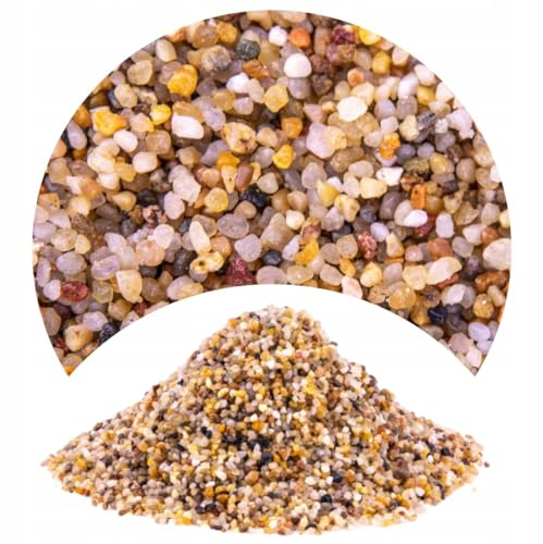 TD STONES Aquarium Kies Bernstein Gelb 2-4mm (8kg) - Quarzkies Naturstein Bodengrund für Fische & Garnelen - Dekorativer Aquariumboden für Wasserpflanzen
