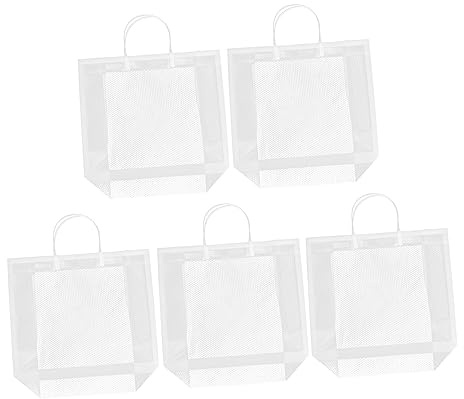EXHUMKY 5stücke Wiederverwendbare Geschenktasche Robuste Einkaufstasche Mit Griff Praktische Tragetasche Für Außenbereich Ausflüge Und Freizeitaktivitäten Leicht Im Aufbau Großem