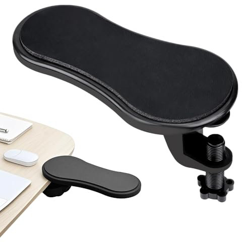 Arm Rest Support for Desk, Computer Arm Rest Support Bracket, Adjustable Computer Desk Extender Keyboard Wrist Rest Mouse Arm Elbow Rest Pad for Home Office Computer Laptop Working