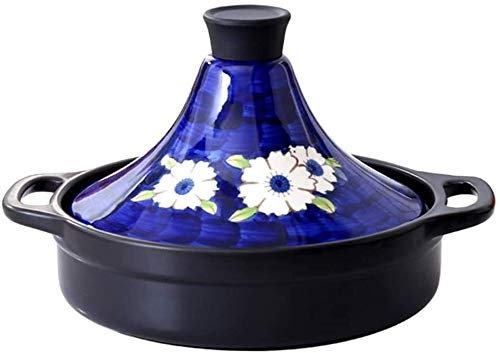 Tagine PotCasserole Dishes with Lids Tajine Cooking Pot with Lid, Hand Made and Hand Painted Tagine Pot Ceramic Pots (Blue)