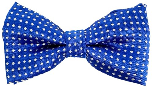HISUNBEN Cravate papillon à pois pour enfants, nœud papillon pré-noué avec points et boucle & sangle réglables, pour garçons filles fête mariage & animal de compagnie, Bleu saphir., 1