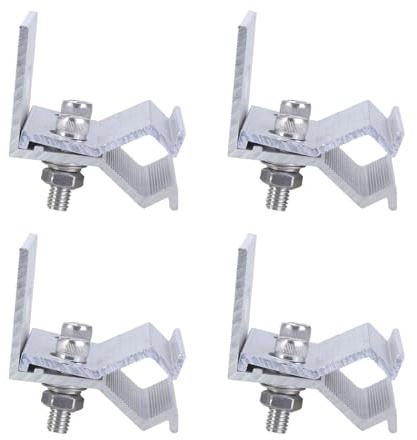 4pcs Pratico Robusto Morsetti Montaggio Del Tetto In Alluminio Per Pannello Solari E Installazioni Fotovoltaiche Solari Fissaggio Morsetto