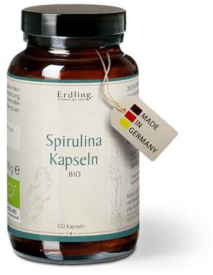 Waldkraft Bio Spirulina 120 Kapseln – Mit 1600 mg reiner Alge aus kontrolliert ökologischem Anbau – Superfood reich an pflanzlichem Protein, Eisen & Vitamin K1 – Vegan & Ohne Zusätze